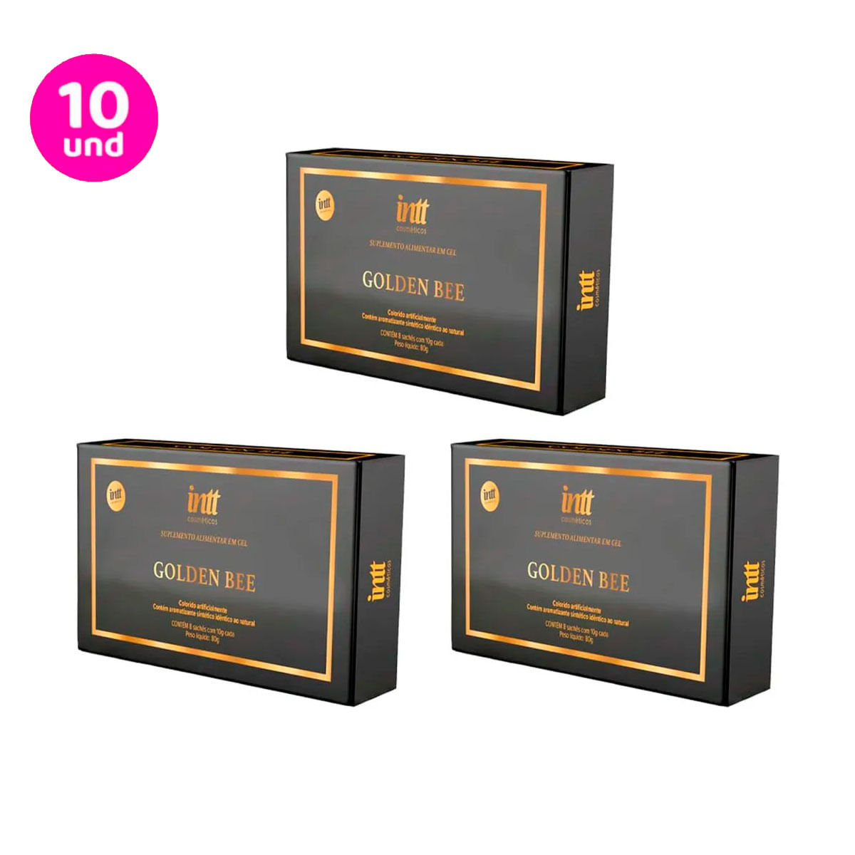 Kit com 10 Golden Bee Suplemento Alimentar em Gel com 8 Sachês 10g