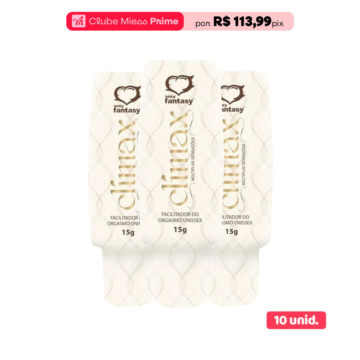 Kit com 10 Clímax Facilitador de Orgasmo Unissex