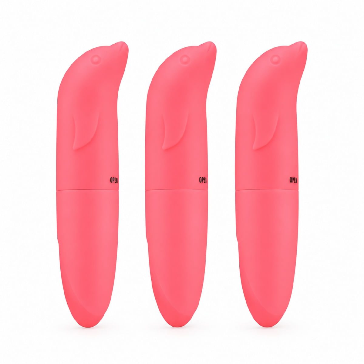 Kit com 3 Vibrador Ponto G Aveludado com Formato Golfinho Sexy Import