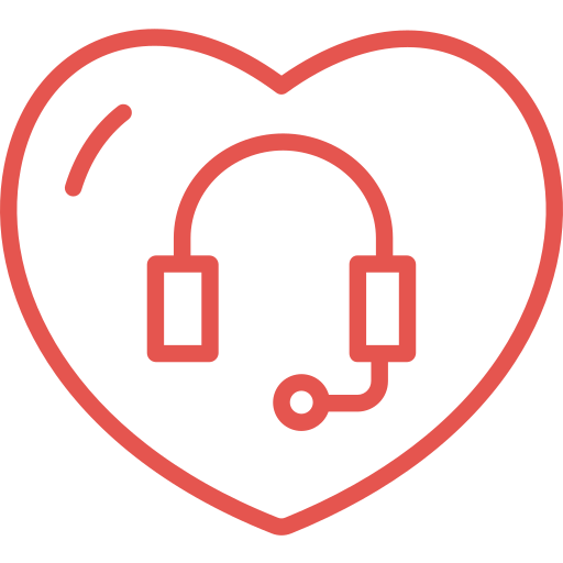 Icone de um fone de ouvido dentro de um coração